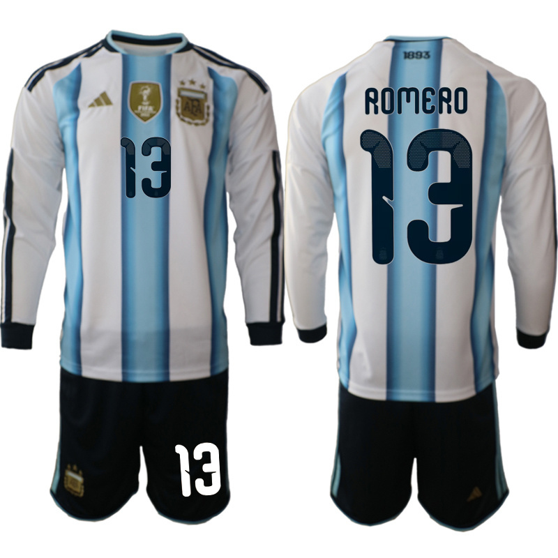Men Argentina Long sleeve home 0122 style 2026 World Cup Soccer jersey